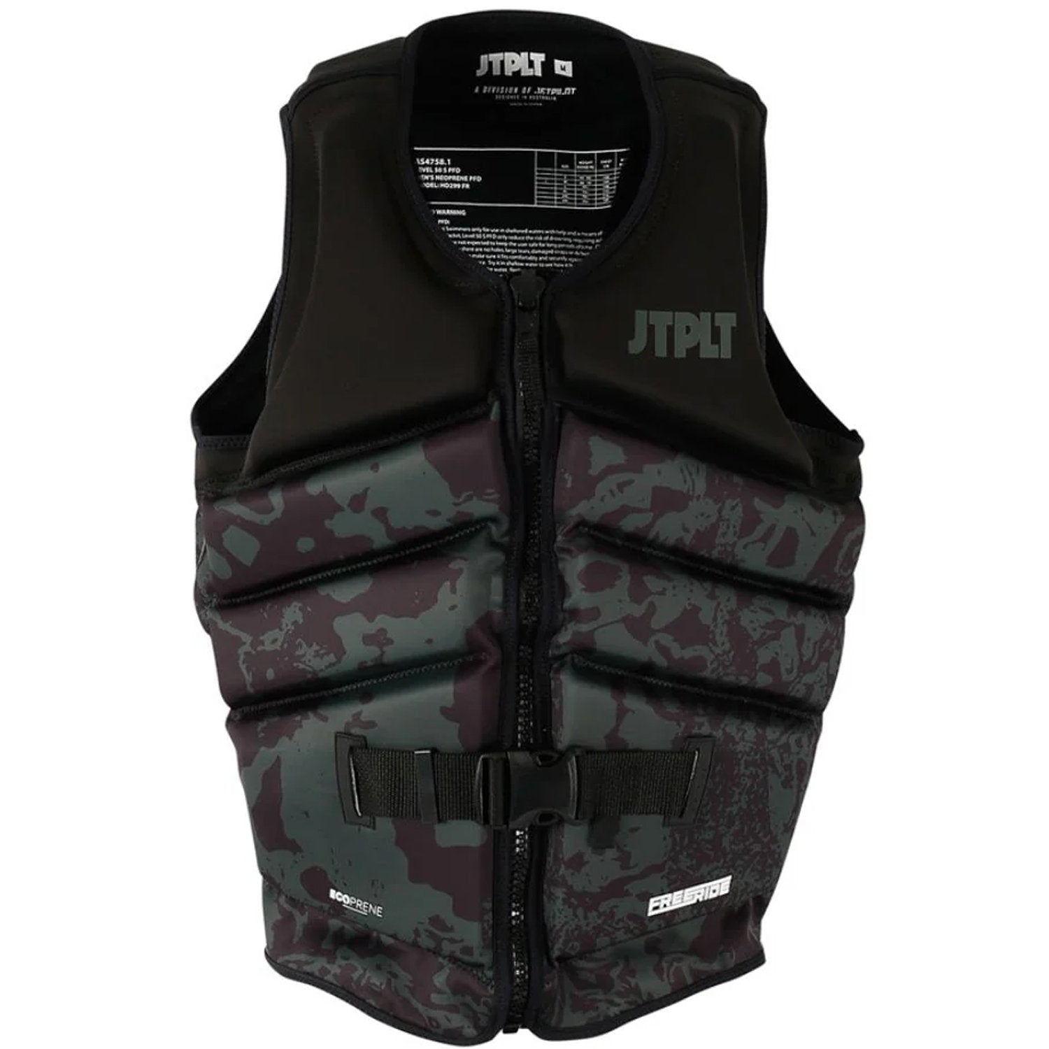 2025 JETPILOT FREERIDE ECO VEST - BLACK/KHAKI